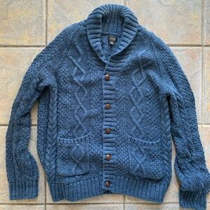 J. Crew Cable knit Blue Cardigan